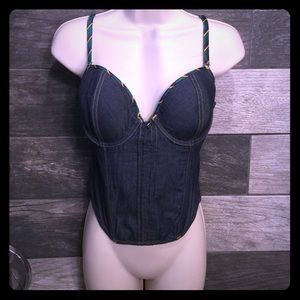 Jessica Simpson Dark Denim Navy bustier corset top